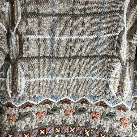 Portraits Northern Isles Vintage 1980's Hand Knitted Sweater - Picture 5 of 6